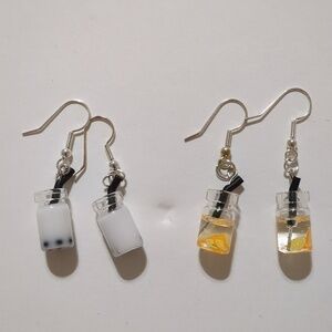 Boba  Fruit Tea Drop Earrings 2 lot